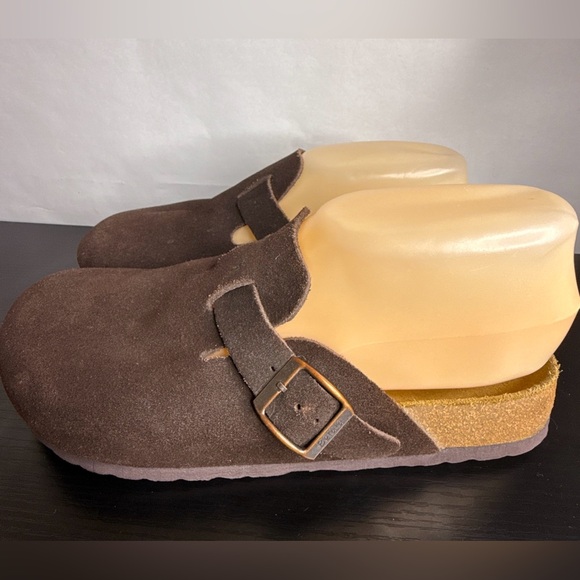 Brown Suede Mules with Buckle - Picture 3 of 7